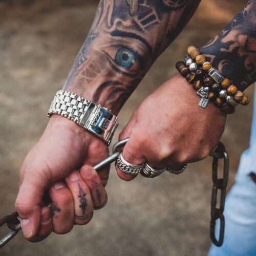 Kralen armband tiger eye met zilveren happy buddha