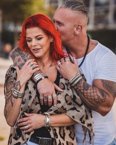 Zilveren dames en heren ring Mission