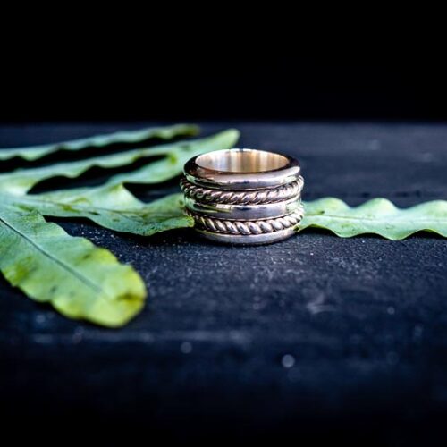 Zilveren dames en heren anti-stress ring Joy