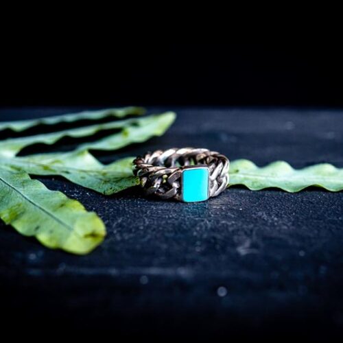 Zilveren dames en heren ring Feel blue large