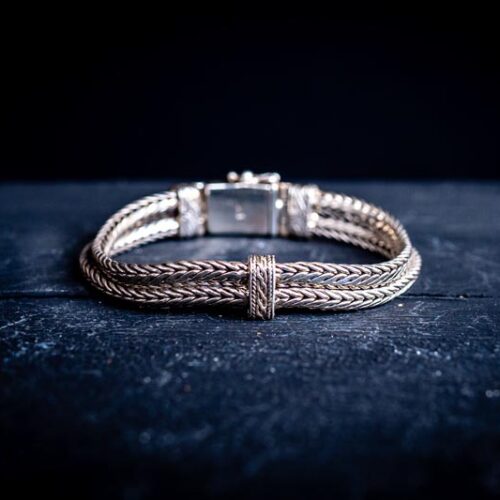 Zilveren dames en heren armband Double Wish