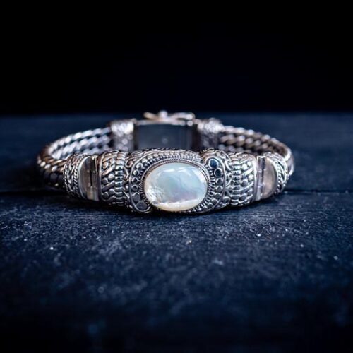 Zilveren dames en heren armband Infinity white