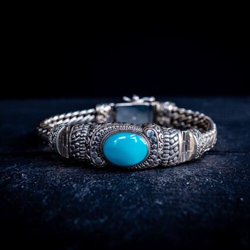 Zilveren dames en heren armband Infinity Blue