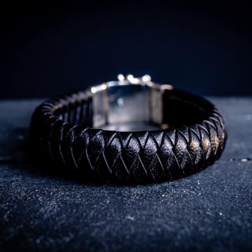 Armband Strong leather XL zwart