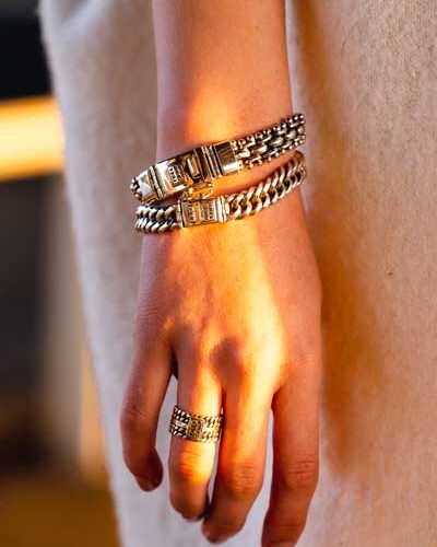 Zilveren dames en heren armband Feel small