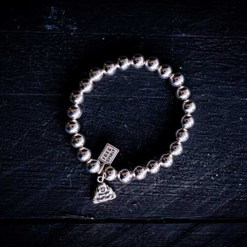 Zilveren kralen armband met happy buddha