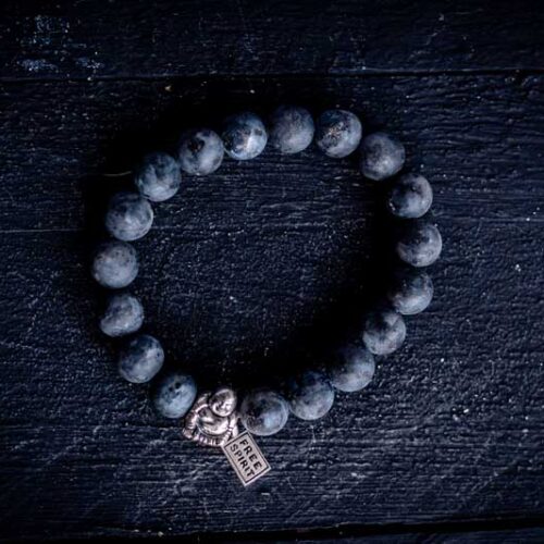 Kralen armband matte onyx met happy buddha 2