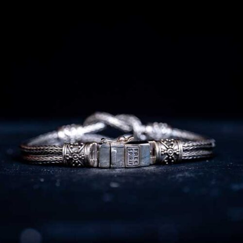 Zilveren dames en heren armband Wish knoop special