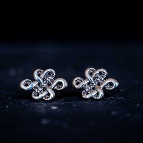 Zilveren dames oorbellen knoop