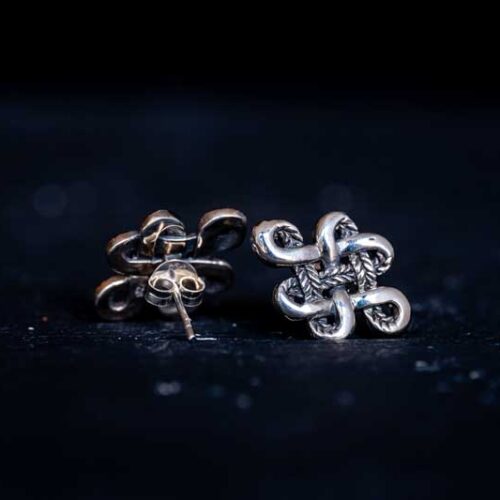 Zilveren dames oorbellen knoop