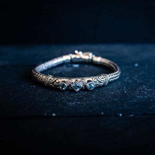 Zilveren dames armband Vera light blue