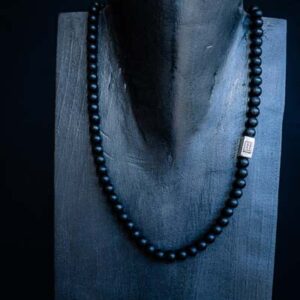 925 zilveren ketting Black Power met Onyx beads