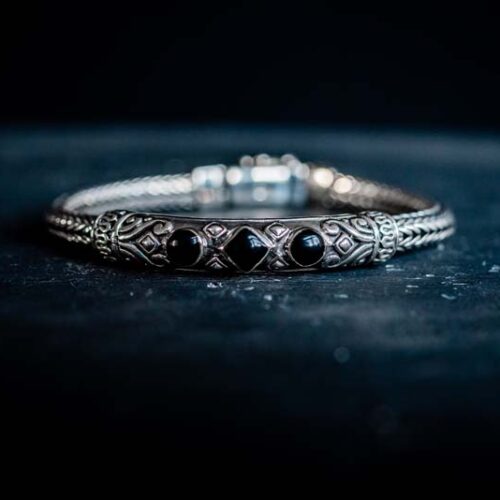 Zilveren dames armband Vera black