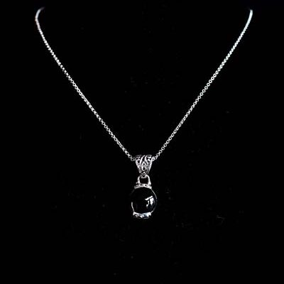 Zilveren dames hanger en ketting Aïda black