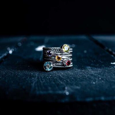 Zilveren dames ring Venice colour