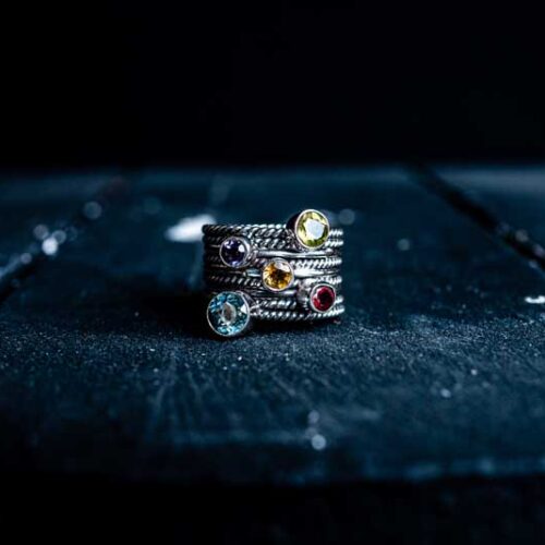 Zilveren dames ring Venice colour