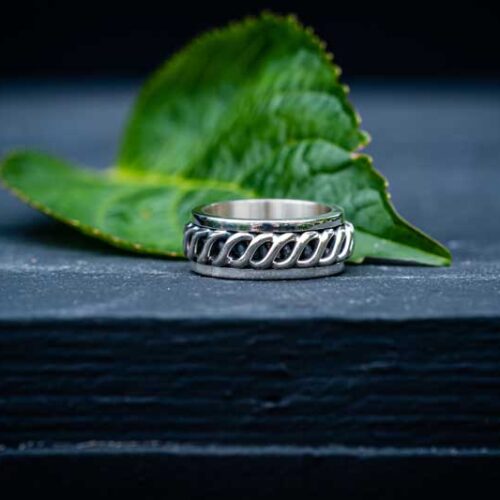Zilveren dames en heren anti-stress ring Sacha