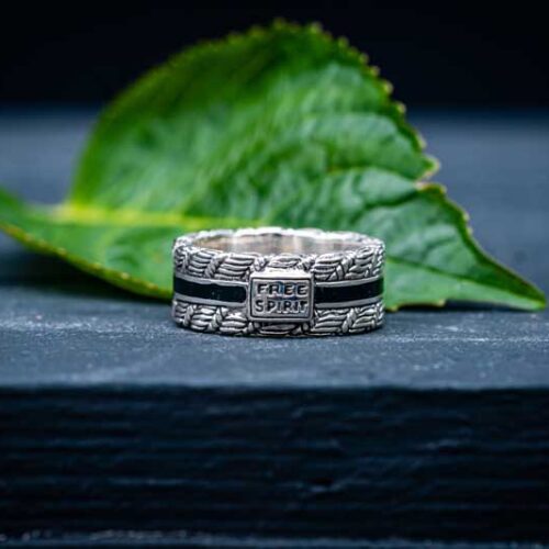 Zilveren dames en heren ring Fire