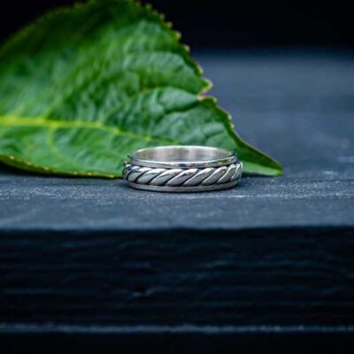 Zilveren dames en heren anti-stress ring Bella
