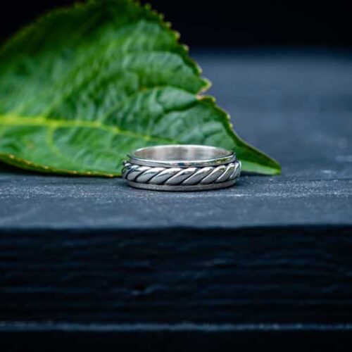 Zilveren dames en heren anti-stress ring Bella