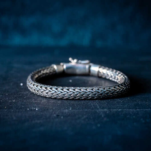 Zilveren dames en heren armband Wish blue