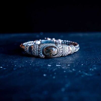 Zilveren dames en heren armband Infinity grey