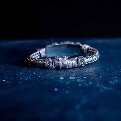 Zilveren dames en heren armband Infinity grey