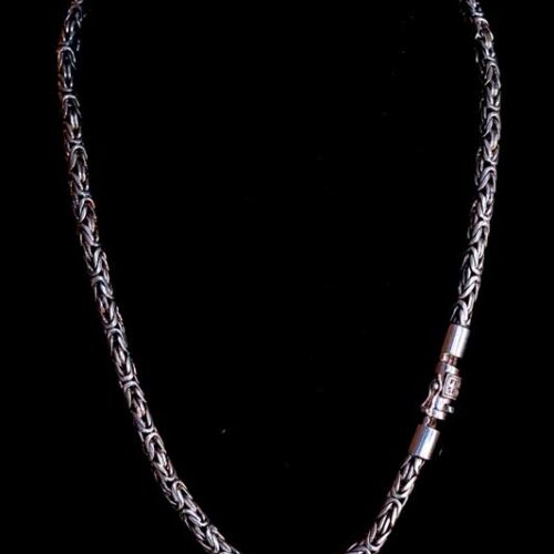 Zilveren heren ketting Rough medium