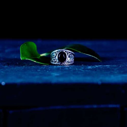 Zilveren damesring Summer black