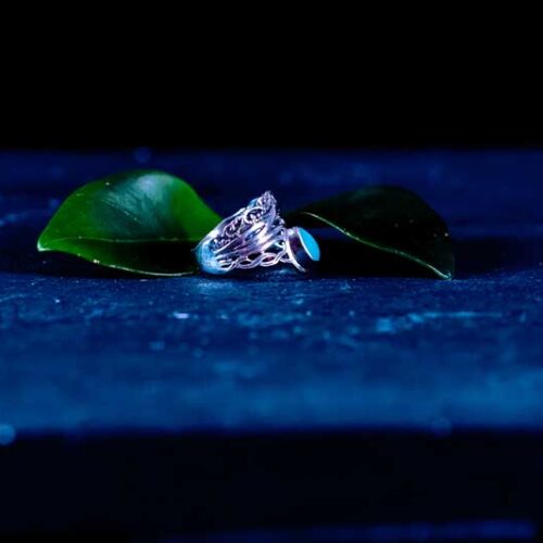 Zilveren damesring Serenity blue