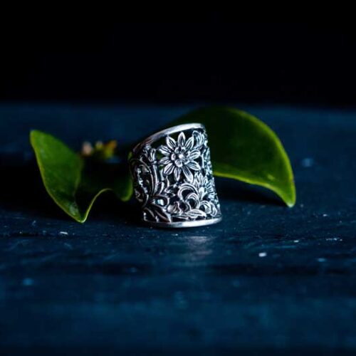 Zilveren dames ring Flower Power