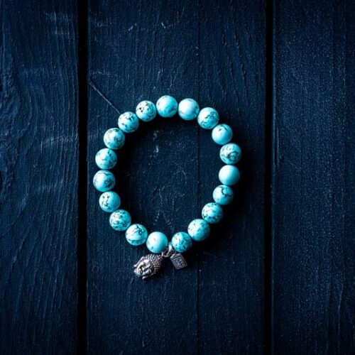 Kralen armband Turkoois met Zen buddha hoofdje