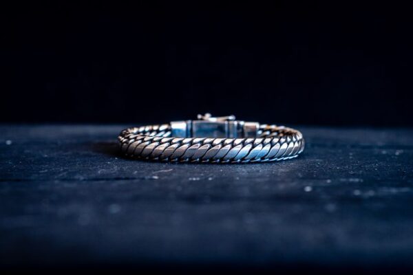 Zilveren dames en heren armband Strong blue 2