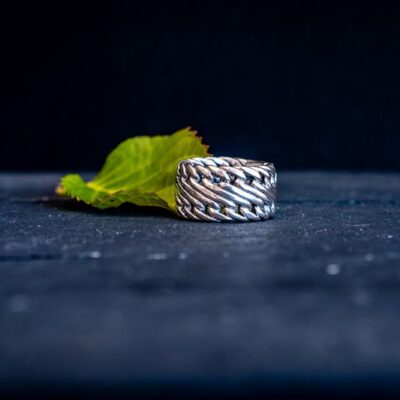 Zilveren dames en heren ring Dare large