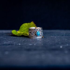 Zilveren dames ring Indra blue 1