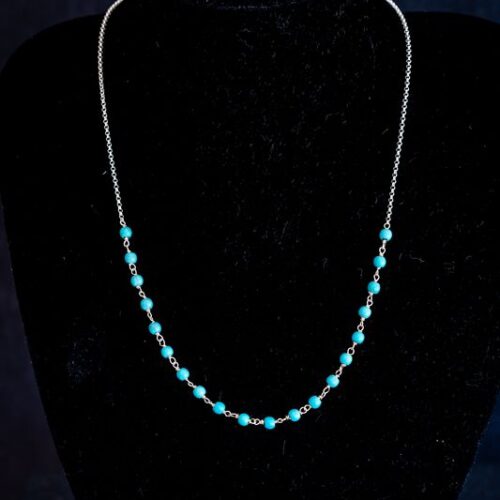 Zilveren dames ketting Cindy turkoois