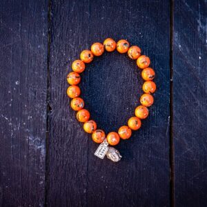 Beads armband Howliet orange met zen buddha hoofdje
