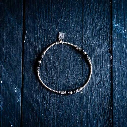 Zilveren dames armband Bowien black