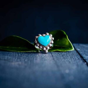 Zilveren dames ring Forever love blue