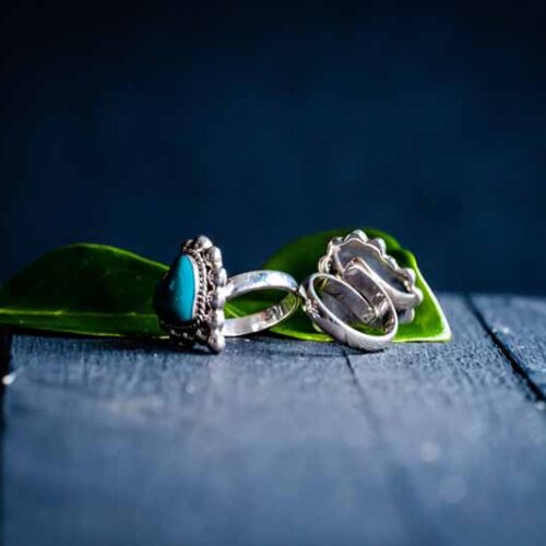 Zilveren dames ring Forever love blue