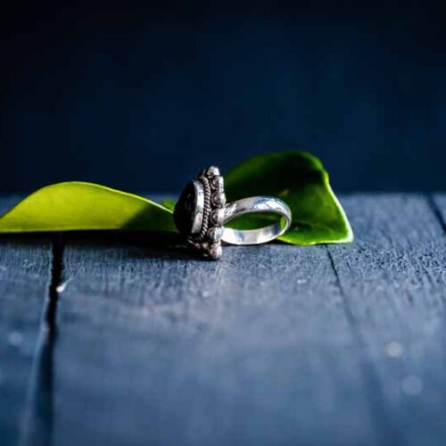 Zilveren dames ring Forever love black