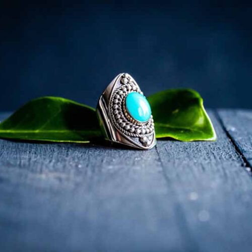 Zilveren dames ring Veronique blue