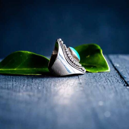 Zilveren dames ring Veronique blue