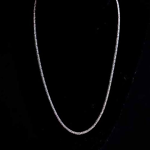 Zilveren dames en heren ketting  Rough small