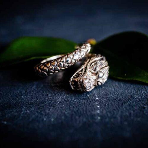 Zilveren heren ring Dragon