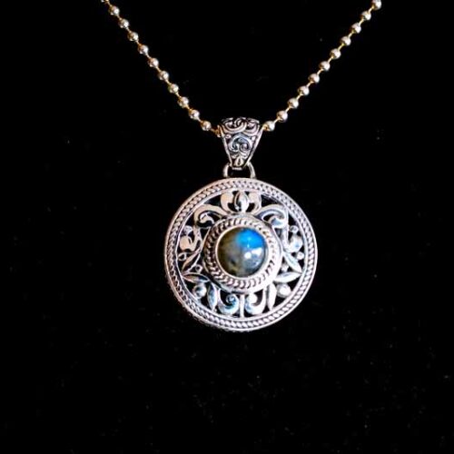 Zilveren dames hanger Santorini grey