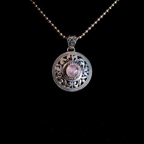 Zilveren dames hanger Santorini white