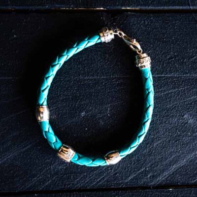 Lederen dames armband Loïs blue