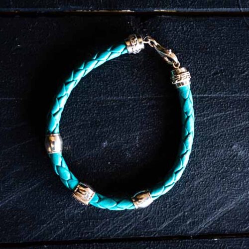 Lederen dames armband Loïs blue