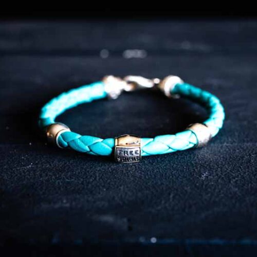 Lederen dames armband Loïs blue